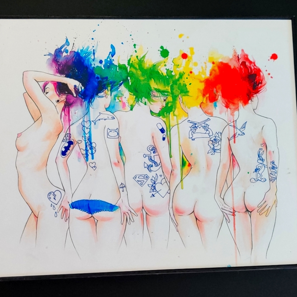 Lora Zombie "Rain Bums" Wood Block Art